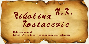 Nikolina Kostačević vizit kartica